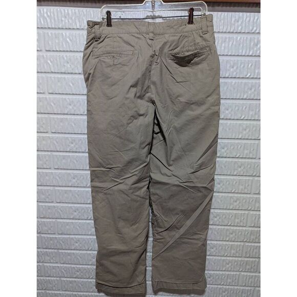 Eddie Bauer Men's Tan Flannel Lined Straight-Leg Pants Size 33 X 34 - Picture 3 of 7